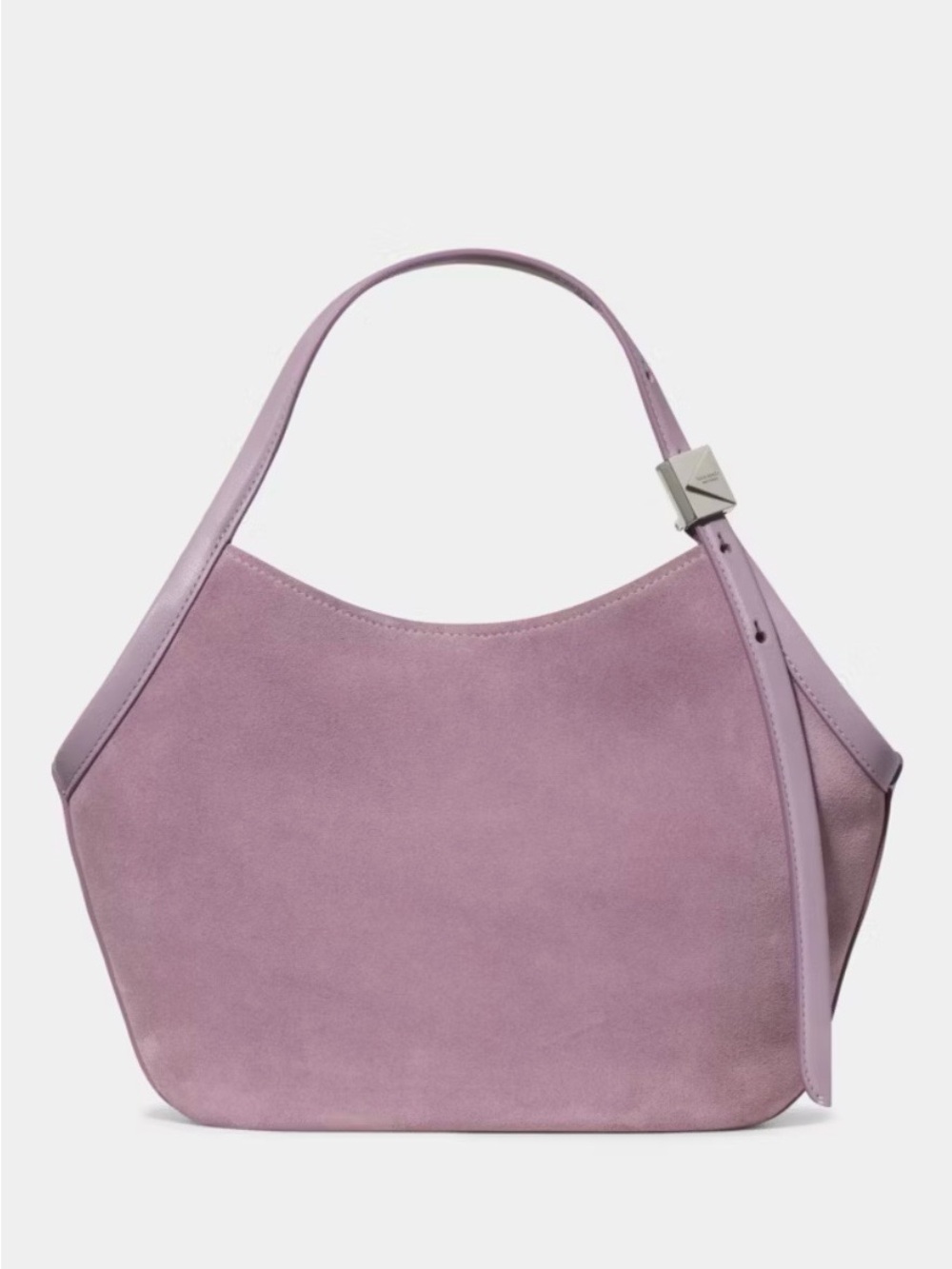 kate spade deco collection. Suede small tulip tote bag in market purple.